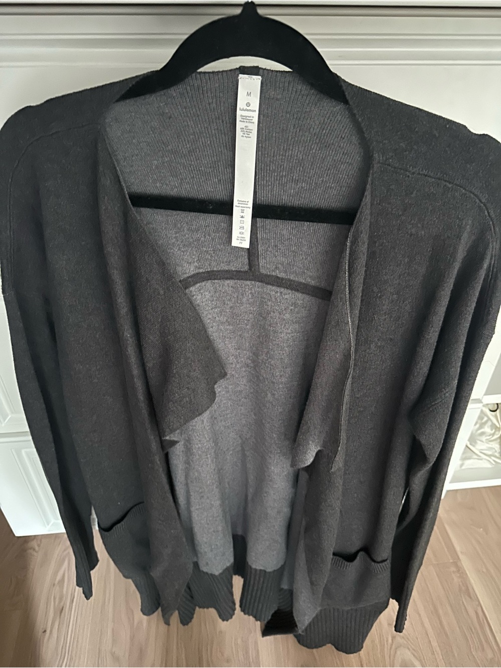 lululemon athletica Dark Gray Open-Front Drape Cardigan